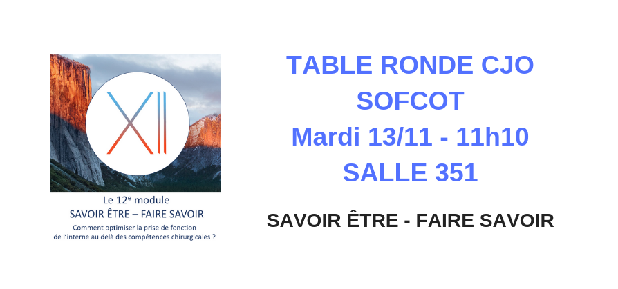 Table Ronde CJO SOFCOT 2018
